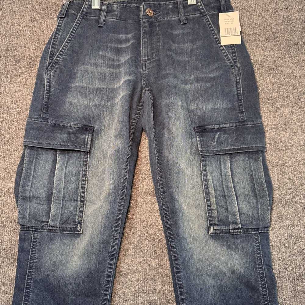 AG x THEORY Standard Issue Slim Cargo Cropped Capri Jeans NWT Womens 4/27 - Picture 2 of 9